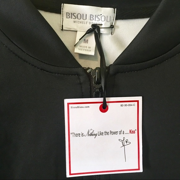 {Bisou Bisou} Cascade Geo Print Bomber Jacket - Picture 3 of 8